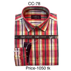 Red White Stripe Long Sleeve Shirt CC-78